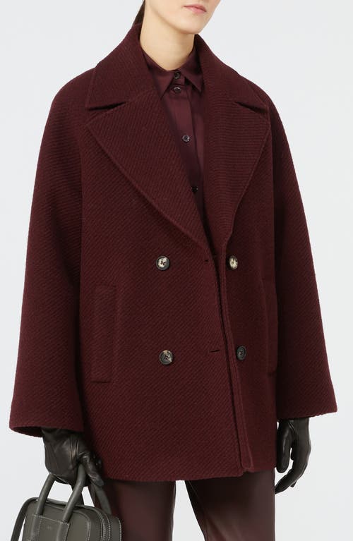 Mm By Max Mara Obliqua Double Breasted Coat In Burgundy