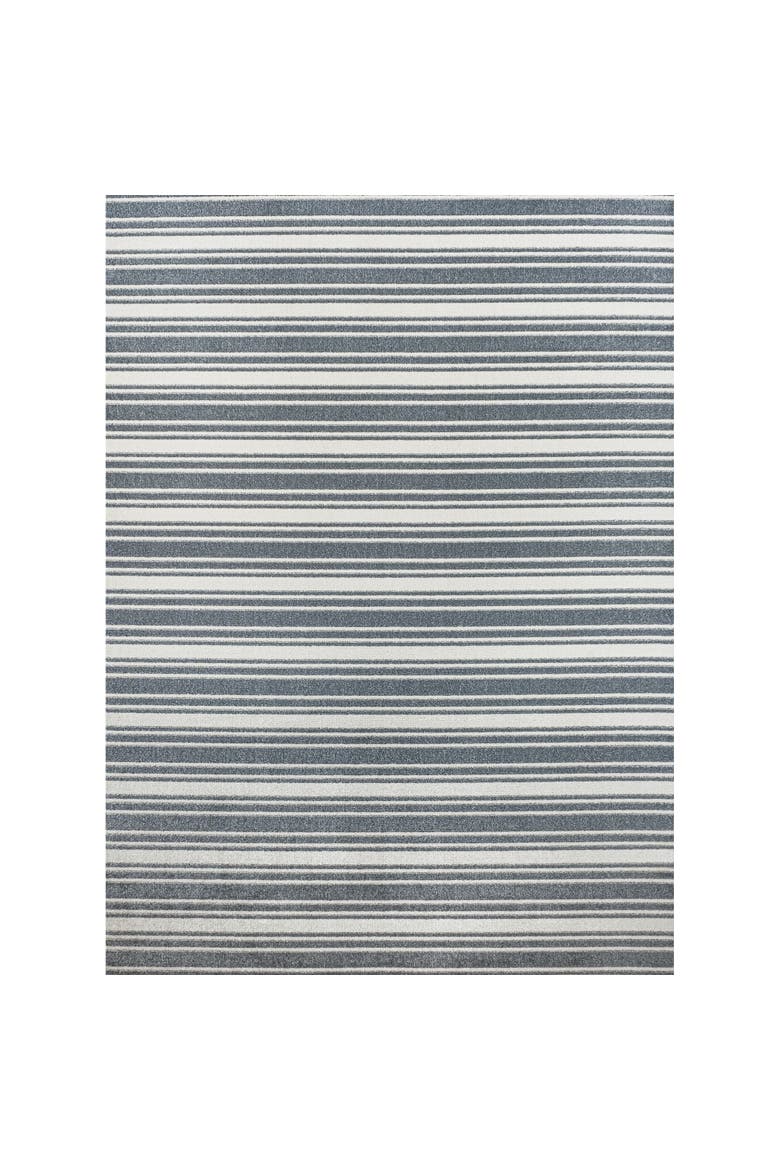 Fawning Two-Tone Striped Classic Low-Pile Machine-Washable Area Rug, Alternate, color, Cream/Dark Gray