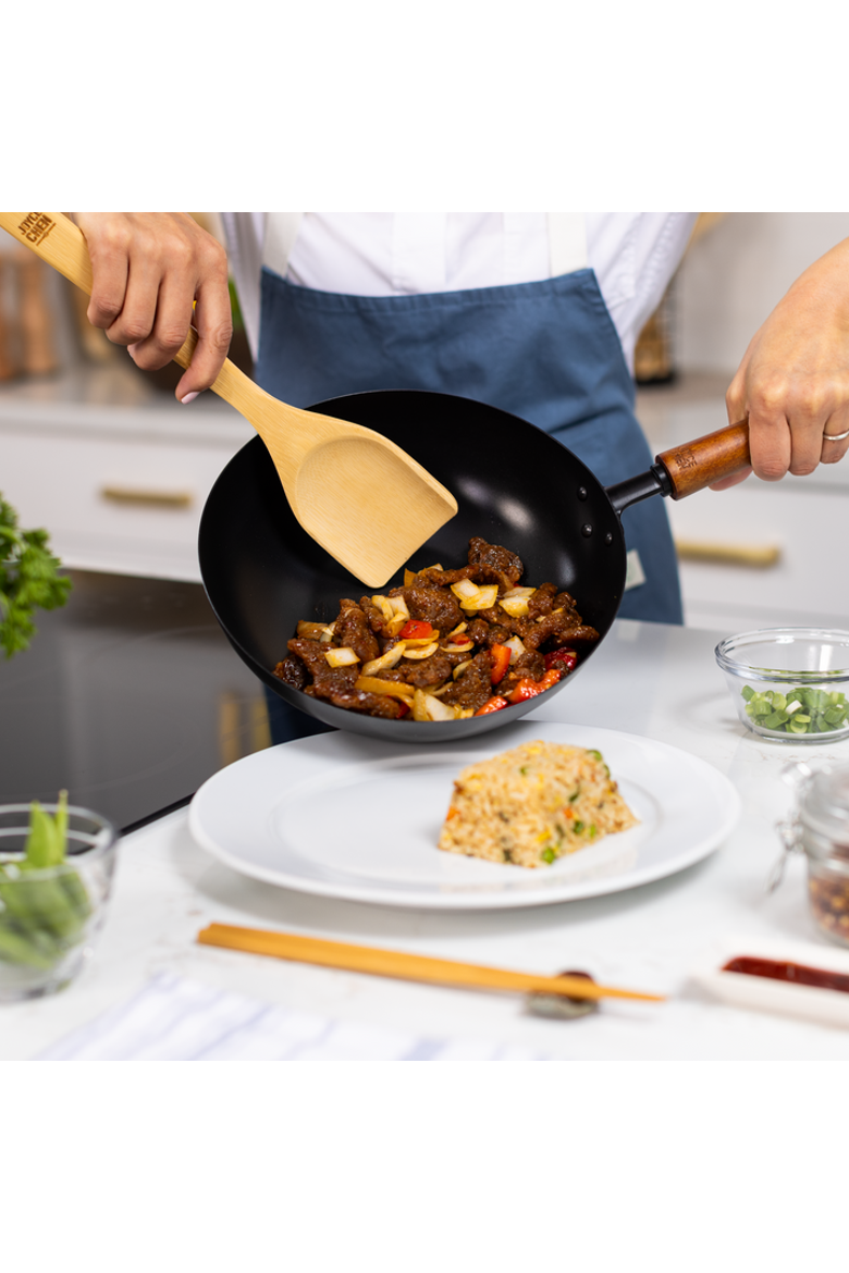 Carbon Steel Ceramic Nonstick Stir Fry Pan, Alternate, color, Black