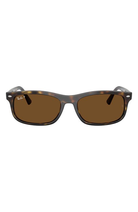 60mm Polarized Rectangular Sunglasses