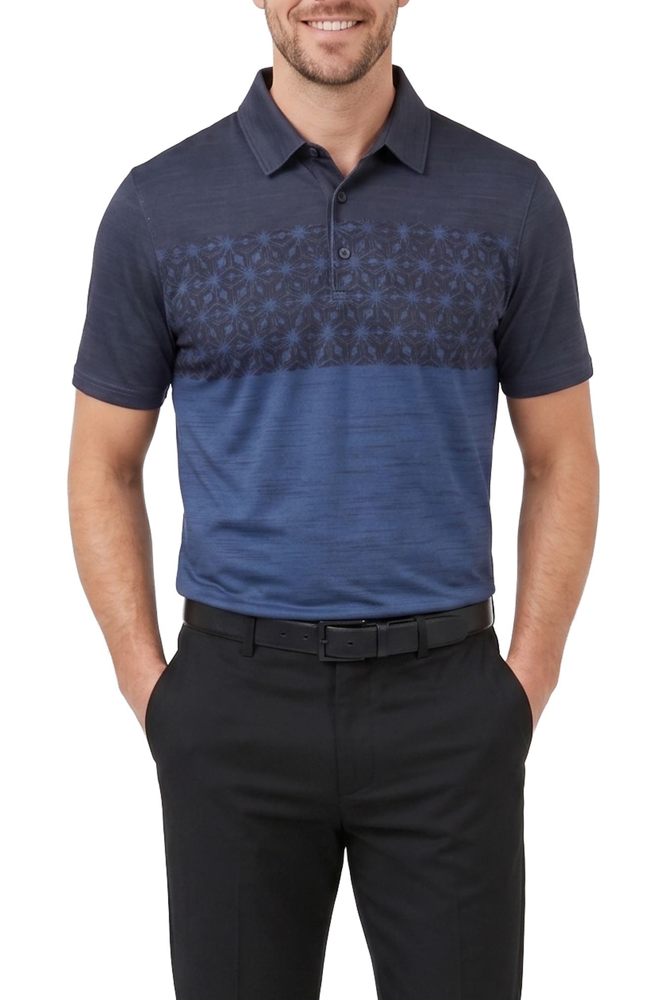 Colorblock Geo Performance Polo
