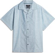 Ted Baker Alverez Short Sleeve Cotton & Linen Button-Up Shirt