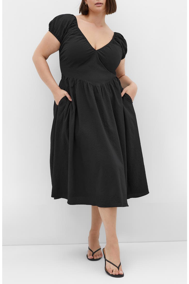 Shelby Midi Dress, Main, color, BLACK