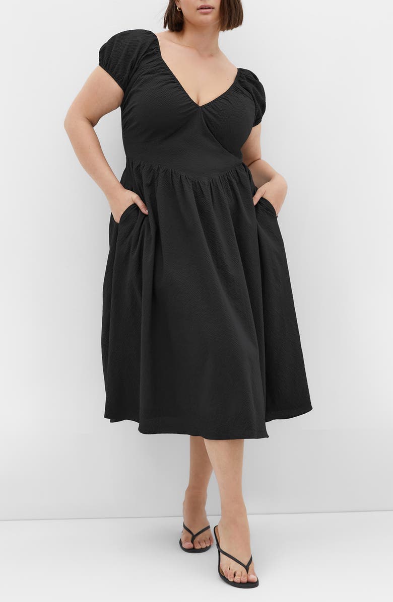 City Chic Shelby Midi Dress, Main, color, Black