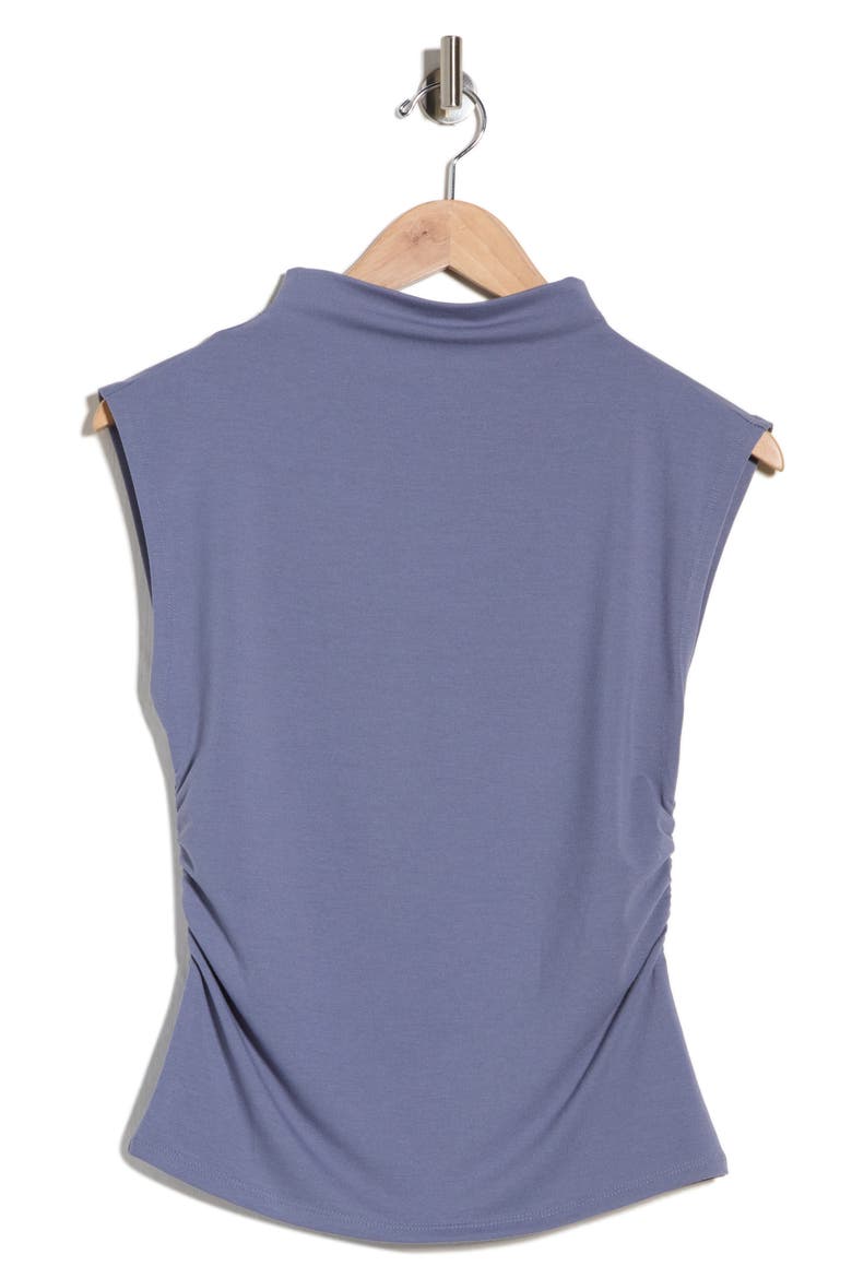 Sleeveless Ruched Mock Neck Top, Main, color, GREY FOLKSTONE