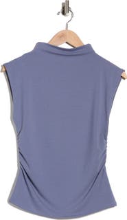 NORDSTROM RACK Sleeveless Ruched Mock Neck Top