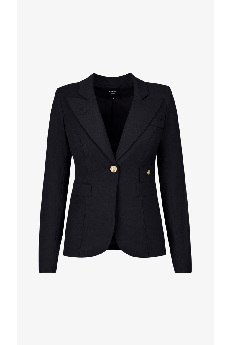 Full Back Duchess Blazer, Alternate, color, Deep Black
