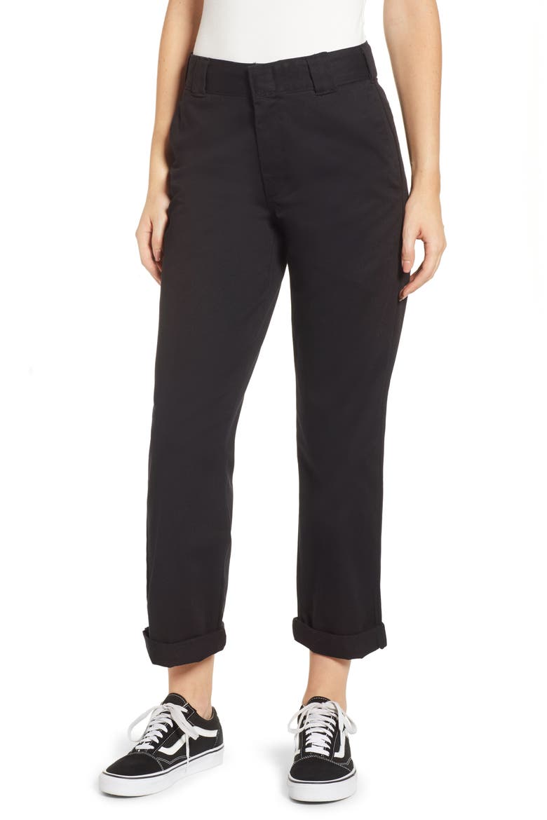 Crop Work Pants, Main, color, BLACK