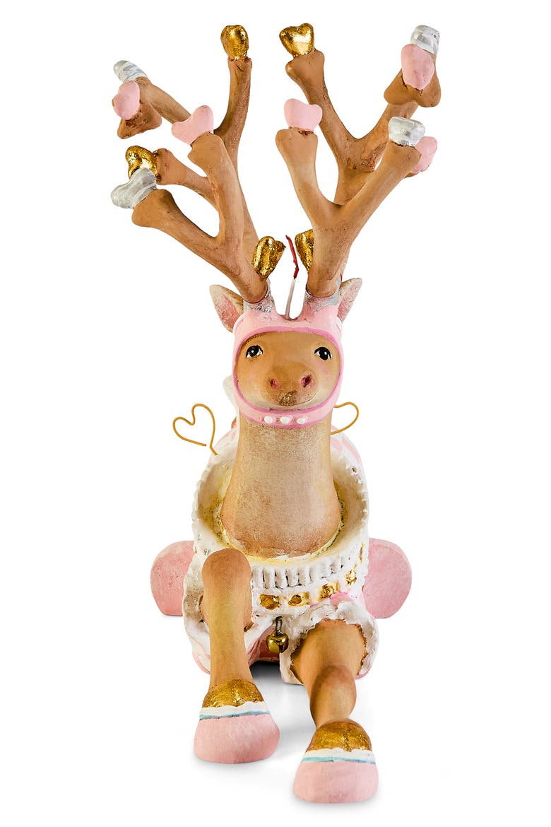 Dash Away Reindeer Ornament, Main, color, PINK