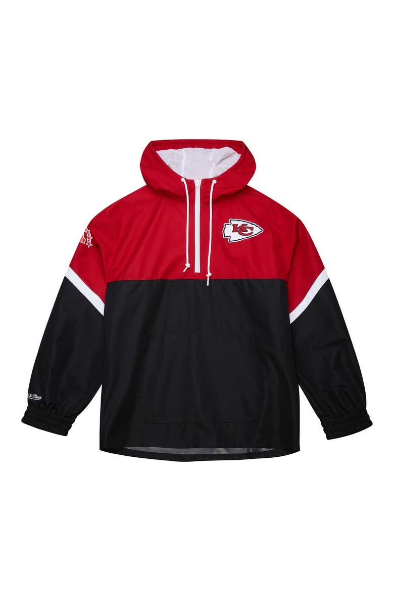 Mitchell & Ness Men's Mitchell & Ness Red/Black Kansas City Chiefs Tie Breaker Vintage Logo Lightweight Anorak Half-Zip Windbreaker, Alternate, color, Red