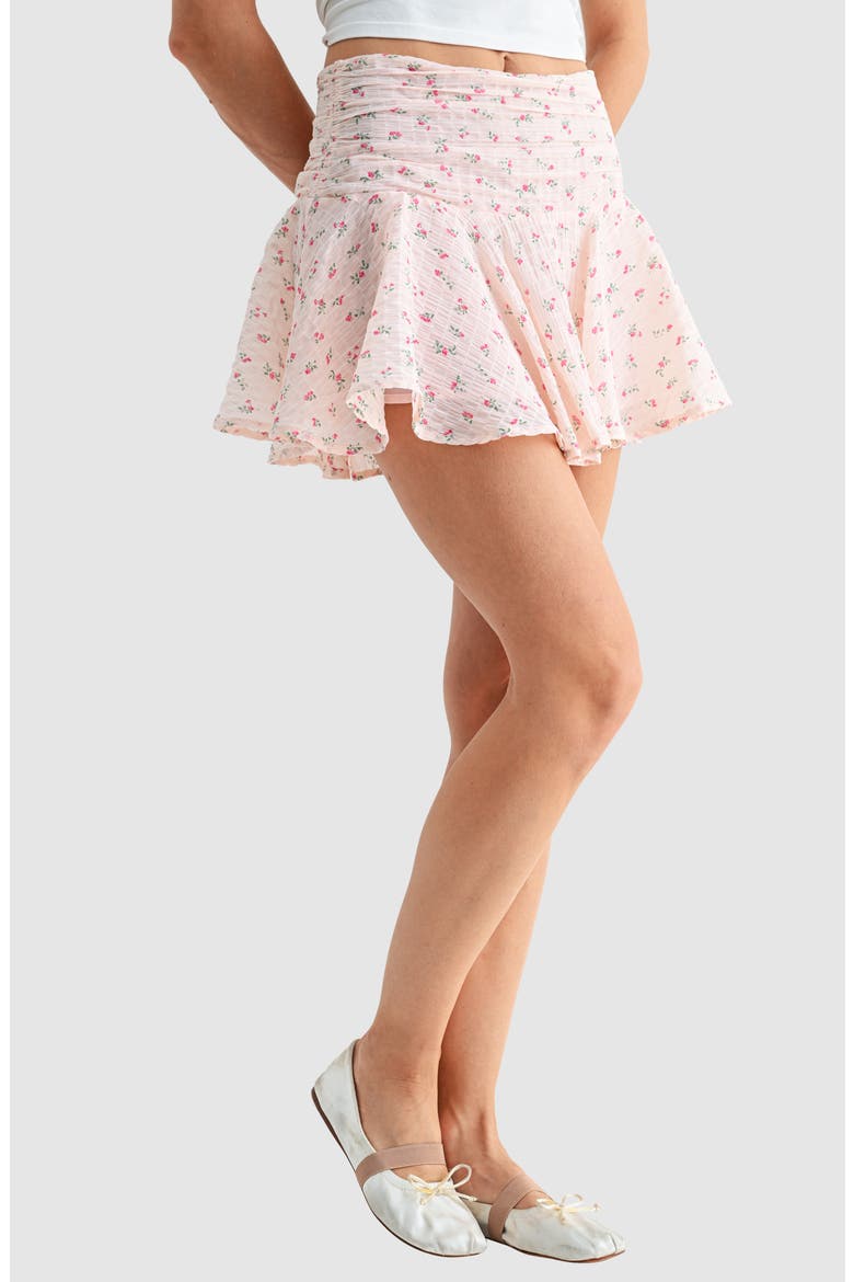 Flutter Miniskirt, Alternate, color, PINK DITSY