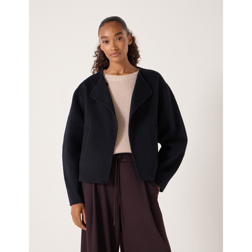 Hush Linnie Double Faced Collarless Jacket In Black