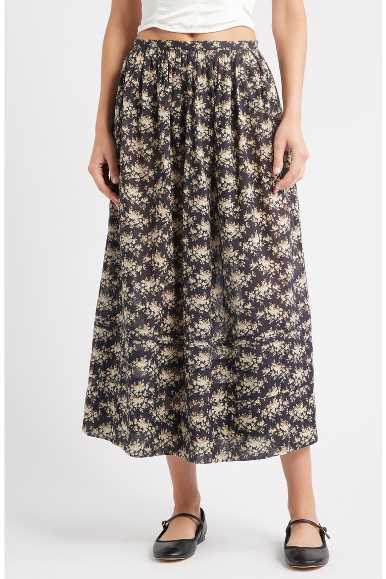 Marcie Floral Print Organic Cotton Skirt, Main, color, NIOR ROSIER FLORAL