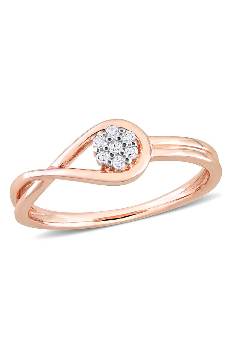 DELMAR Diamond Infinity Promise Ring, Main, color, Rose