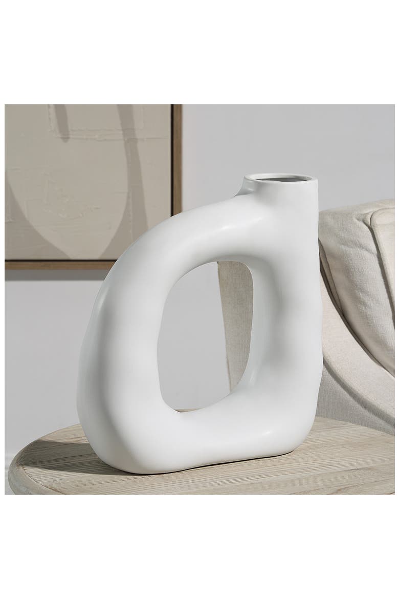 Doppio Decorative Vase, Alternate, color, WHITE