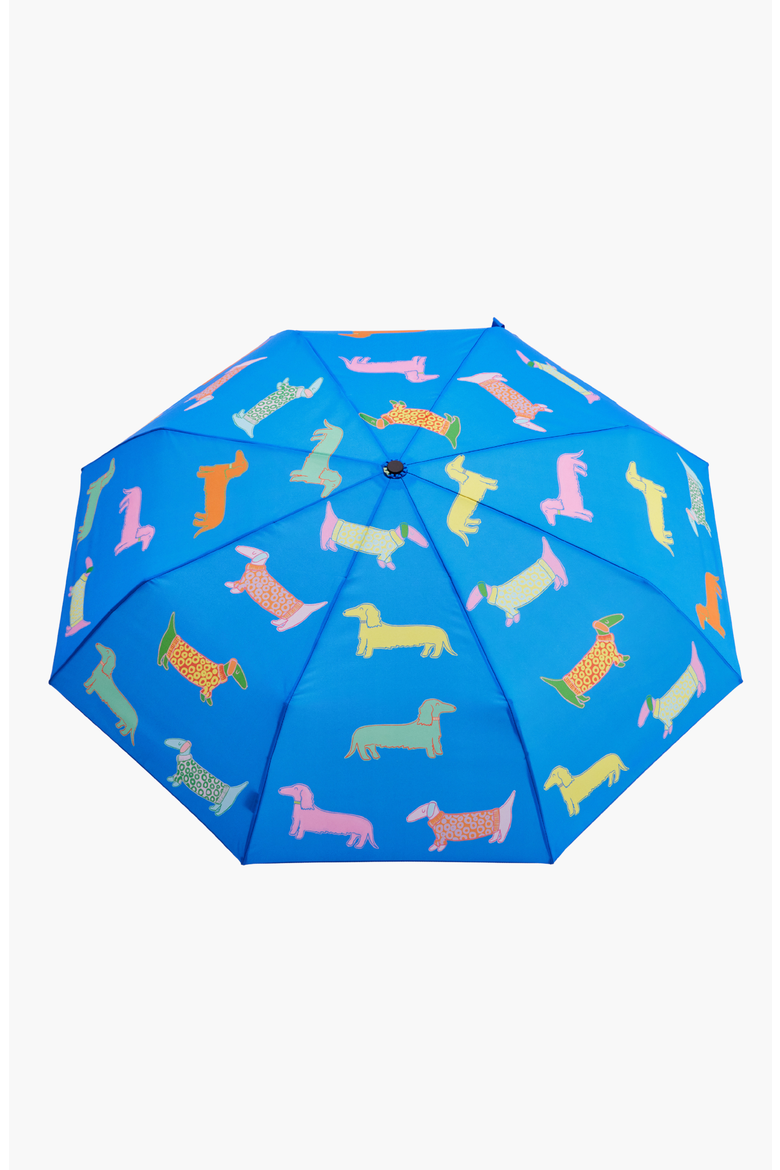 Eco-Friendly Compact Duck Umbrella, Alternate, color, Dogs In Blue