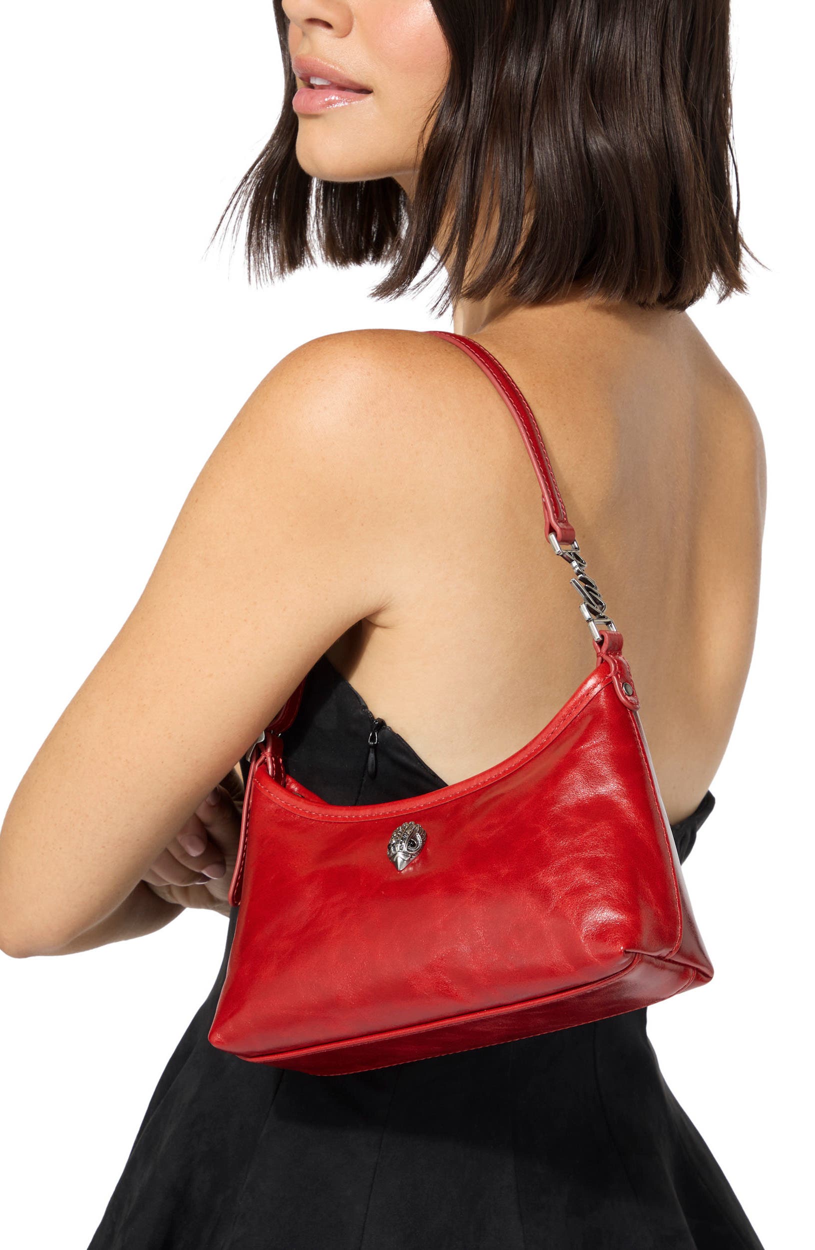 Kurt Sling Leather Shoulder Bag, Alternate, color, RED