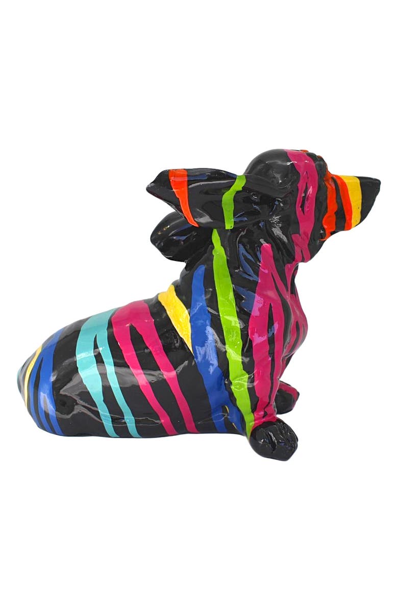 INTERIOR ILLUSIONS Graffiti Windy Sitting Puppy Statue, Alternate, color, Graffiti/Multi-Color