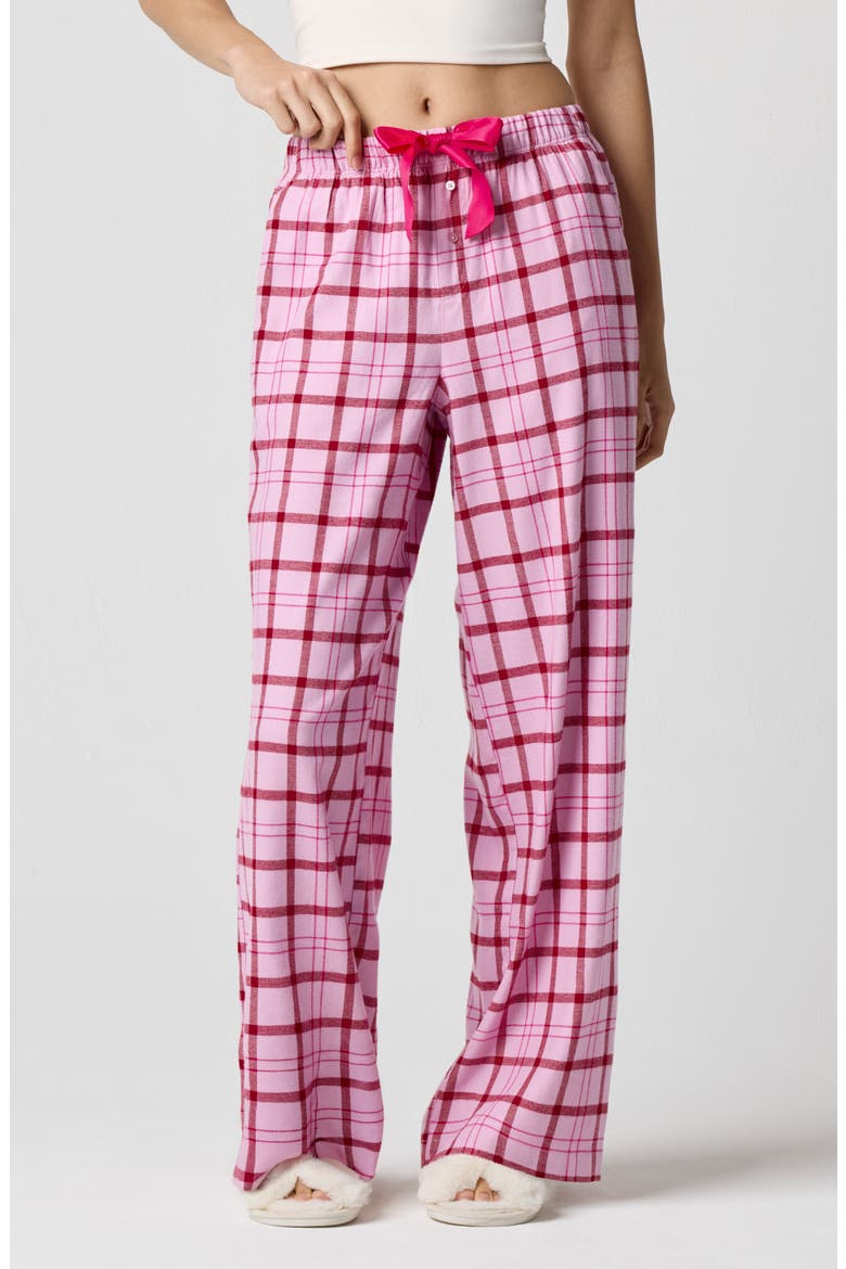 Cozy Flannel Sleep Pants, Main, color, MAUVE MIST PLAID
