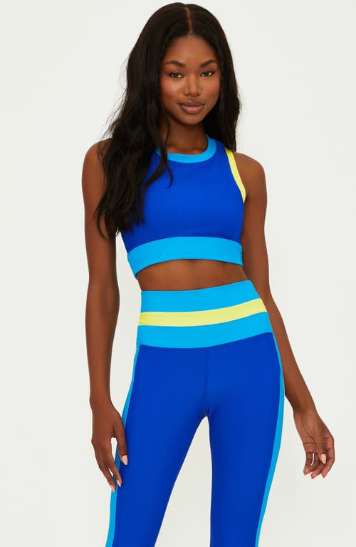 Beach Riot Gwen Rib Colorblock Sports Bra In Riviera Colorblock
