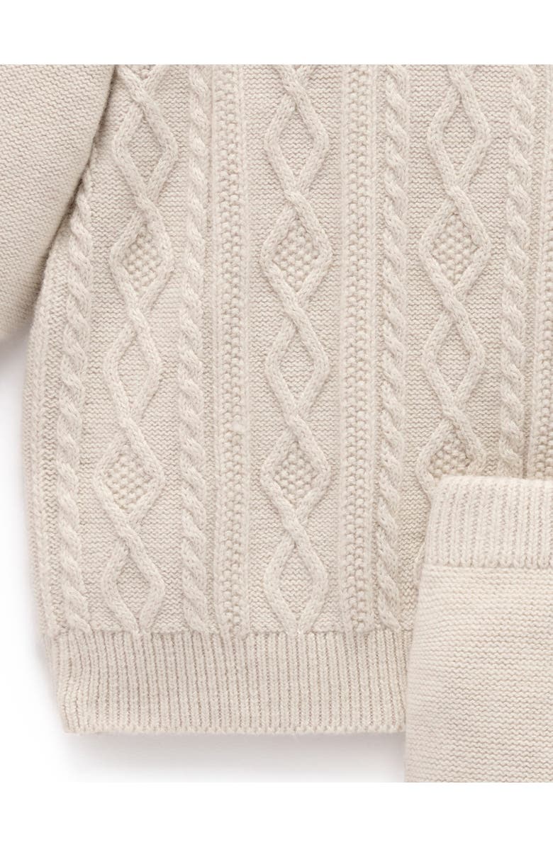 Purebaby Cable Knit Set, Alternate, color, Wheat Melange