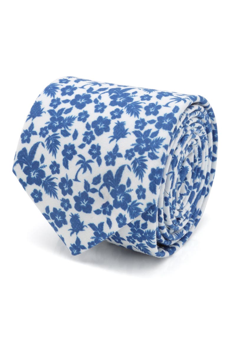 Tropical Cotton Tie, Alternate, color, BLUE