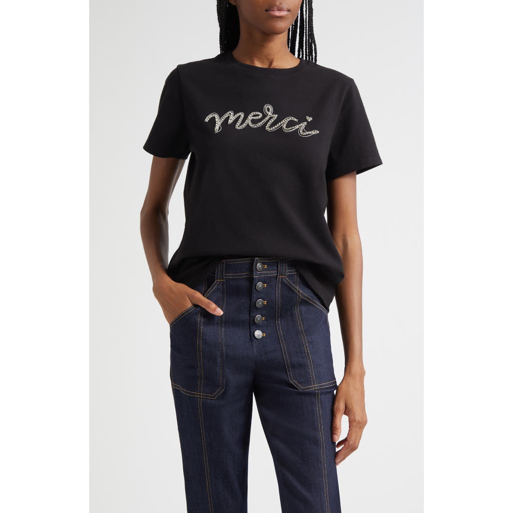 Cinq À Sept Cinq A Sept Merci Chain Tee In Black