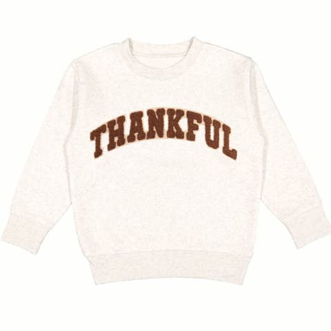 Thankful Patch Varsity Thanksgiving Sweatshirt (Baby, Toddler, Little Kid & Big Kid)