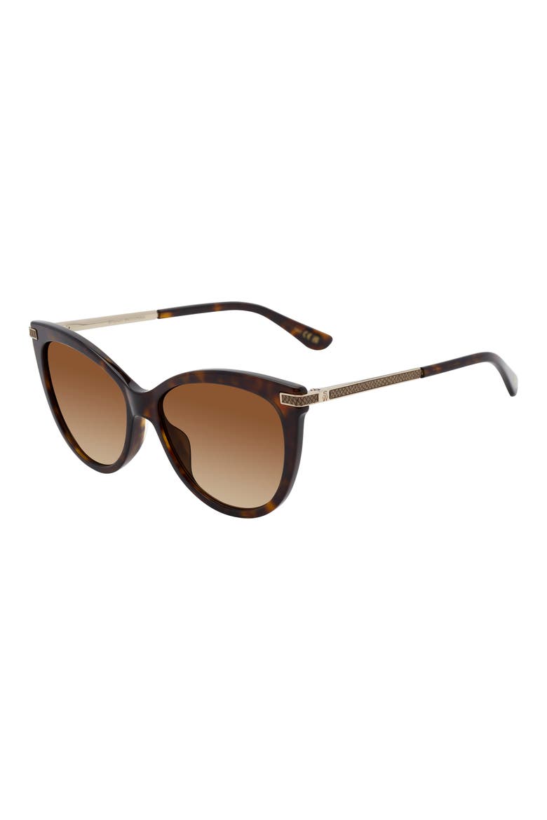 57mm Gradient Butterfly Sunglasses, Alternate, color, HAVANA