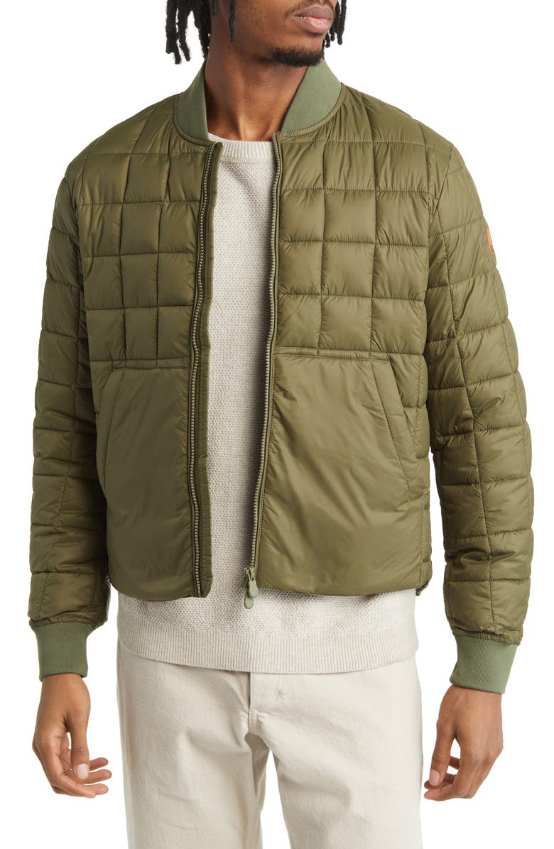 Save The Duck Lazar Quilted Bomber Jacket, Main, color, 