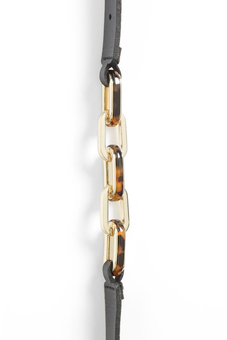 'Tortoiseshell Link' Belt, Alternate, color, BLACK