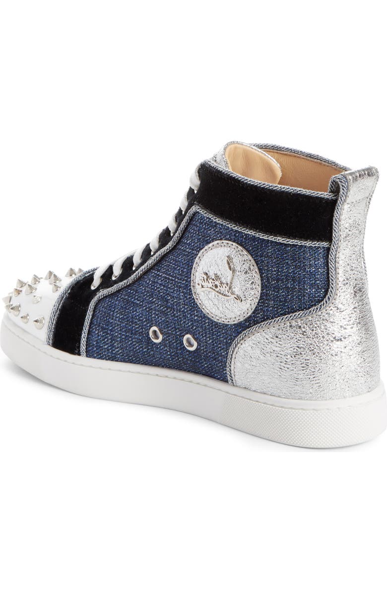 Christian Louboutin Lou Degra Spiked High Top Sneaker, Alternate, color,