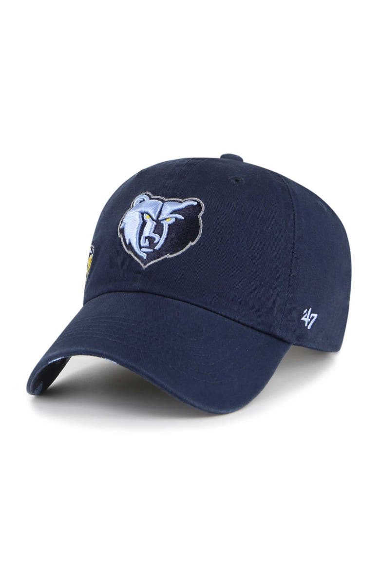 Women's '47  Navy Memphis Grizzlies Confetti Undervisor Clean Up Adjustable Hat, Alternate, color, Navy