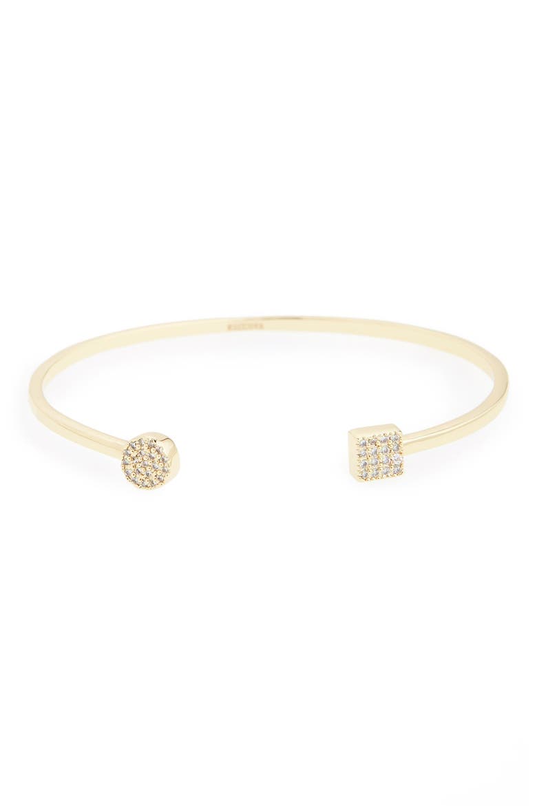 Circle & Square Cuff Bracelet, Alternate, color, GOLD