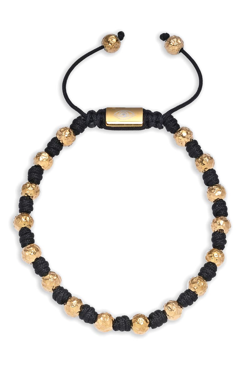 Men's Lorenzo Beaded Slider Bracelet, Main, color, GOLD