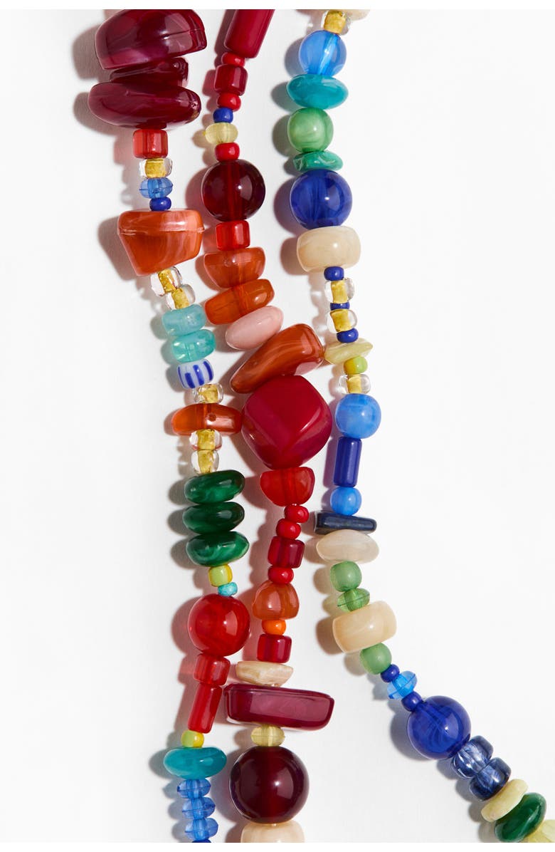 H&M Three-strand Beaded Necklace, Alternate, color, Turquoise/Red/Blue
