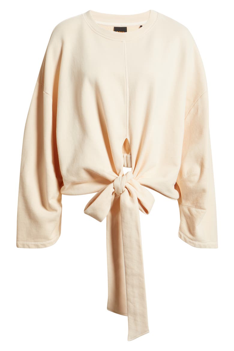Ewani Tie Waist Cotton Sweatshirt, Alternate, color, OPEN BGE