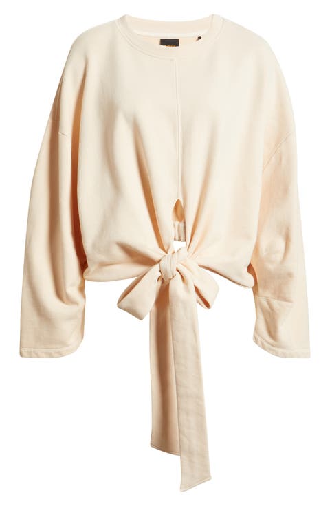 Ewani Tie Waist Cotton Sweatshirt