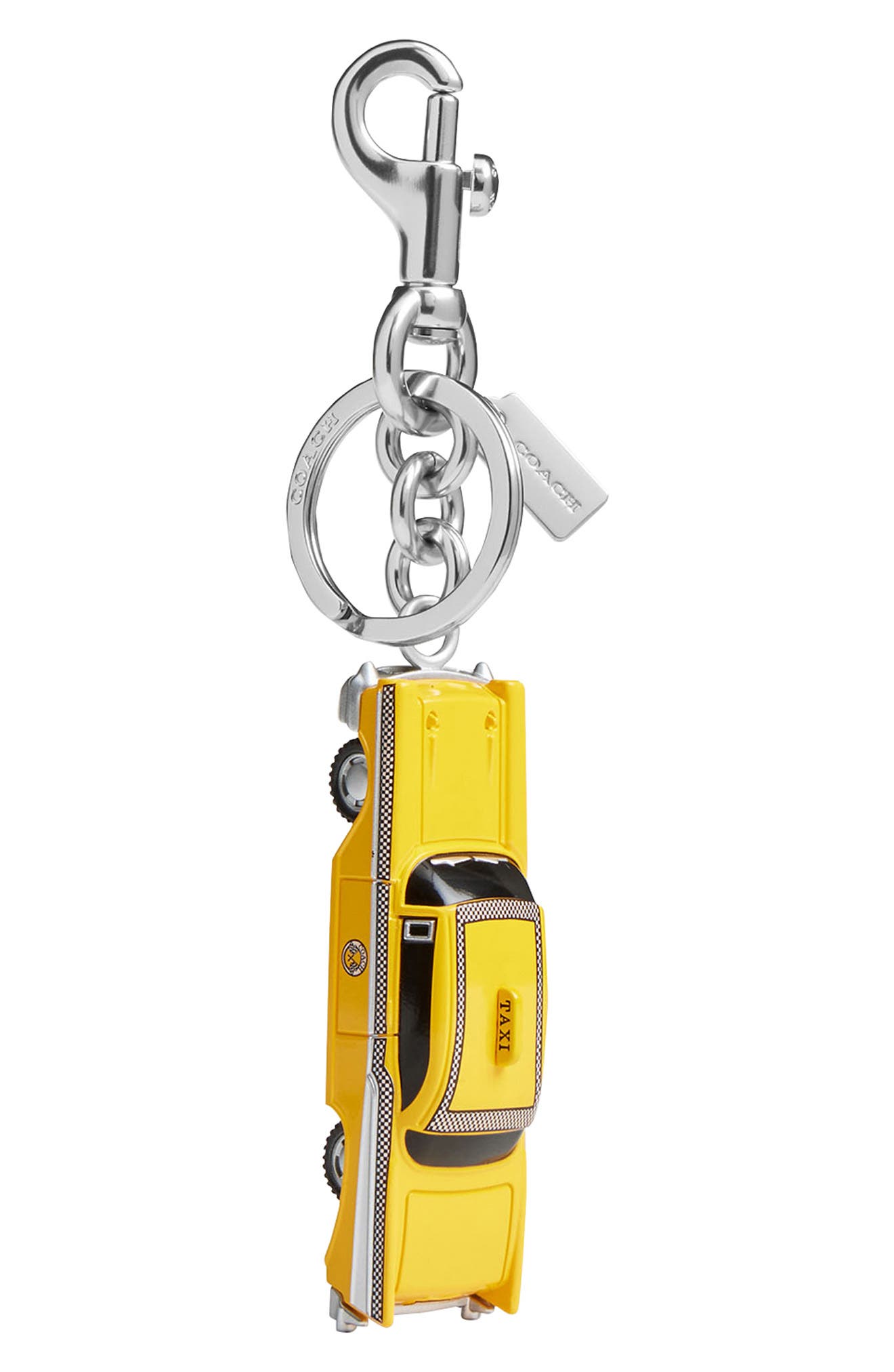 COACH Taxi Bag Charm, Main, color, Yellow Multi