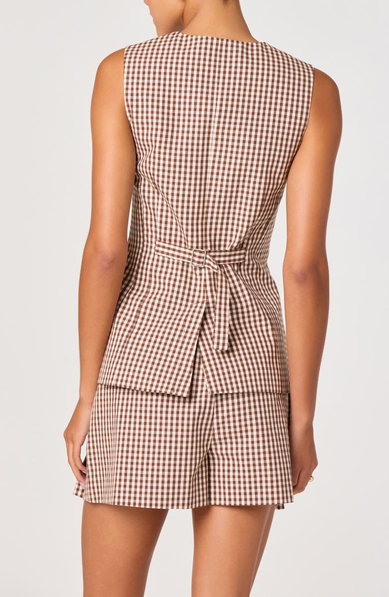 ASTR the Label Karan Check Cotton Vest, Alternate, color, Brown Checker