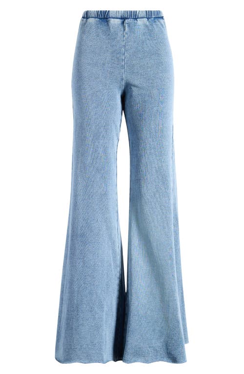 Good American Jeanius Flare Cotton French Terry Pants In Indigo586