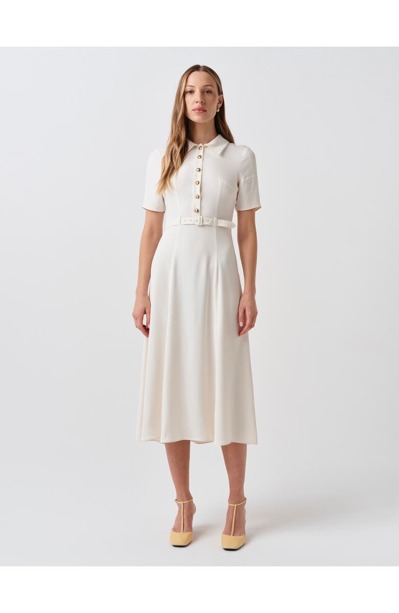 Ghost London Amanda Collared Midi Shirt Dress, Main, color, Ivory