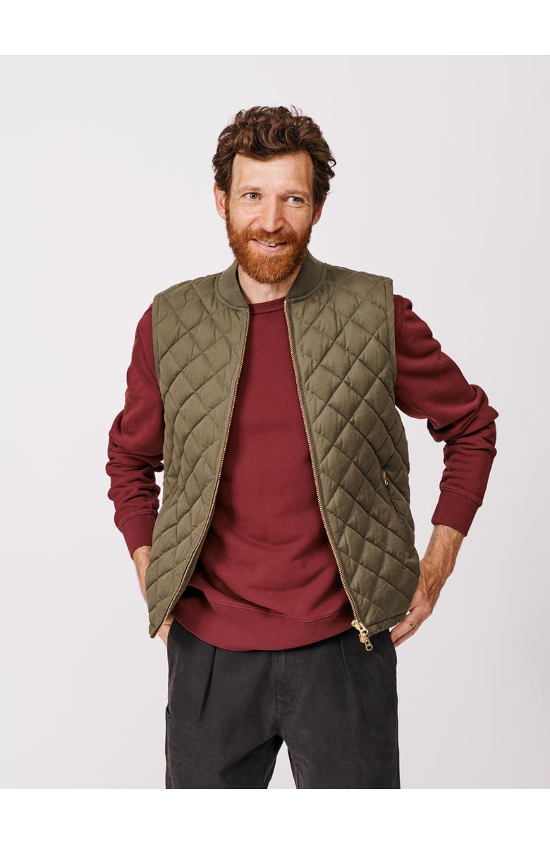 Aubin Anwick Quilted Gilet Vest, Main, color, Washed Khaki