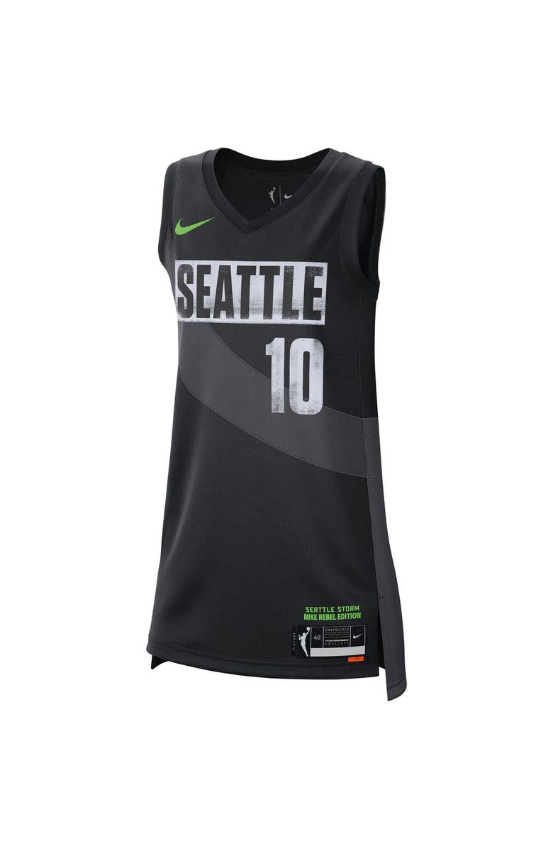 Nike Women's Nike Sue Bird Black Seattle Storm 2021 Rebel Edition Victory Player Jersey, Alternate, color,
