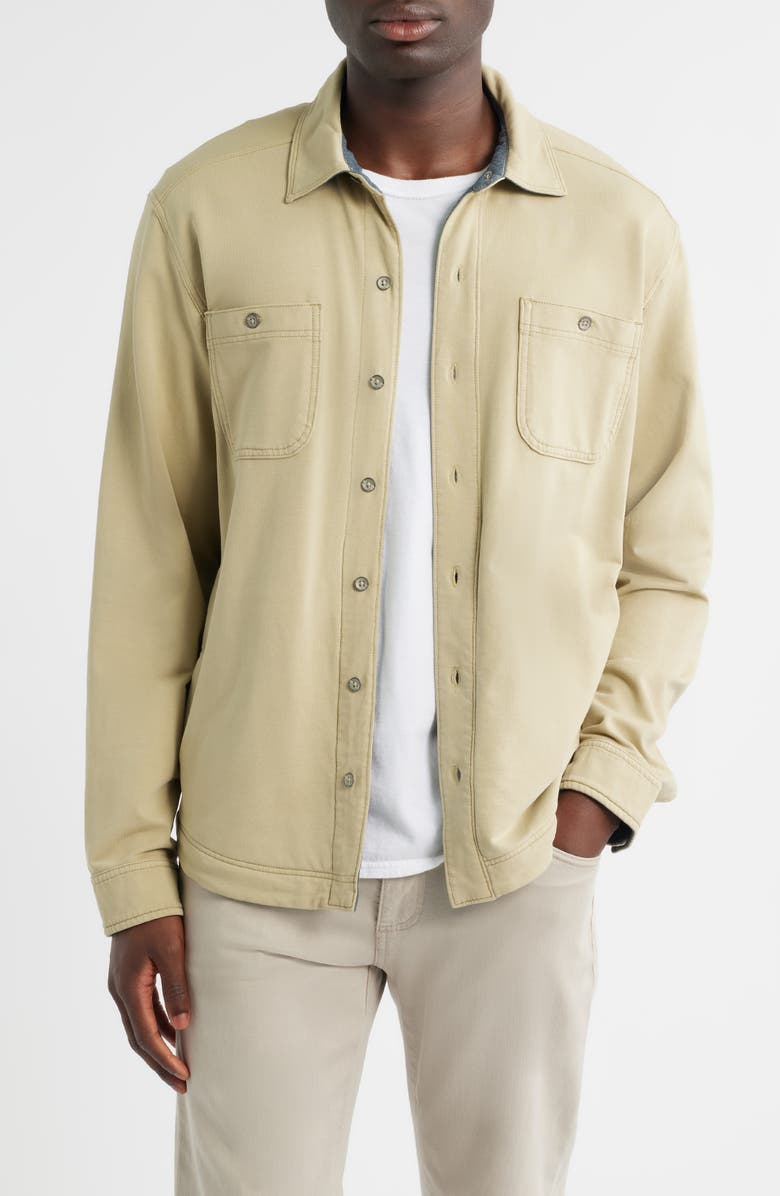Tommy Bahama Ben & Terry Shirt Jacket, Main, color, Stone Khaki