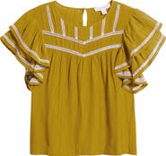 Treasure & Bond Double Ruffle Sleeve Top
