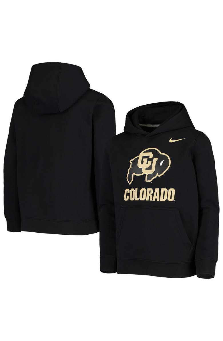 Nike Youth Nike Black Colorado Buffaloes Stadium Club Fleece Pullover Hoodie, Main, color, 