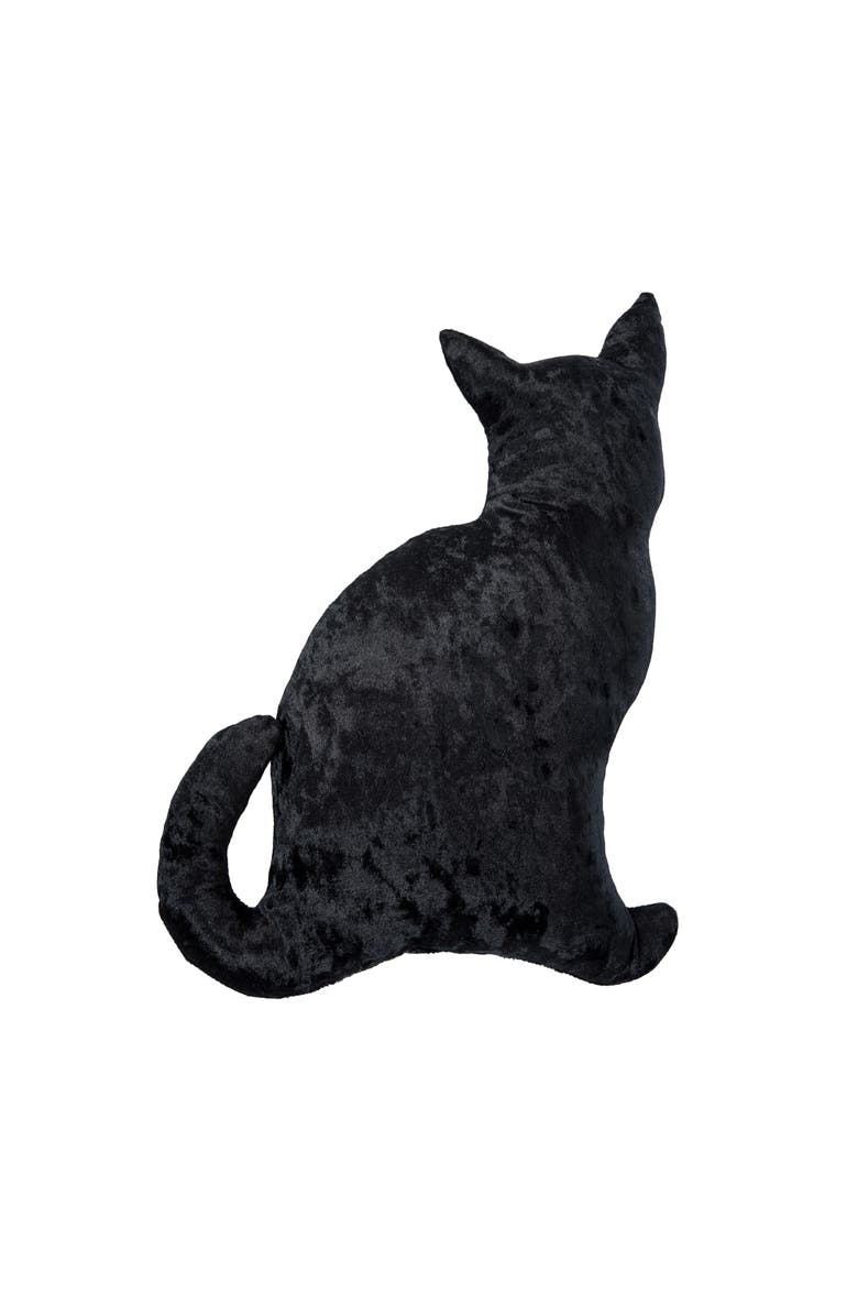 C&F Home Black Cat Shaped Halloween Small Accent Pillow 12.5" x 16.5", Main, color, 