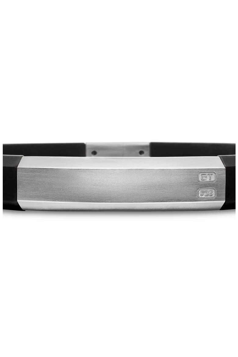 Streamline ID Black Rubber Bracelet, Alternate, color, STERLING SILVER/ BLACK