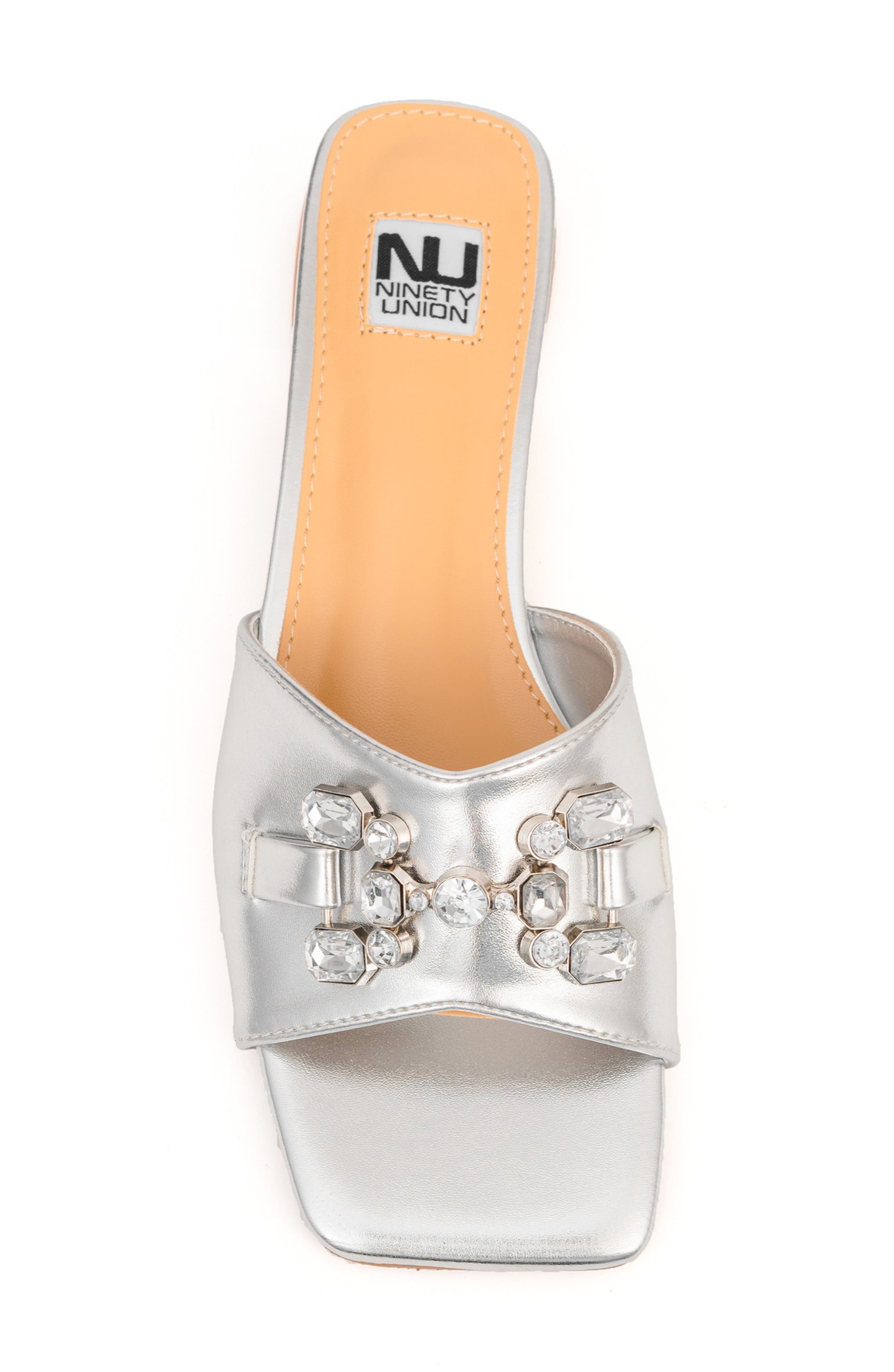 Charm Crystal Embellished Sandal, Alternate, color, SILVER